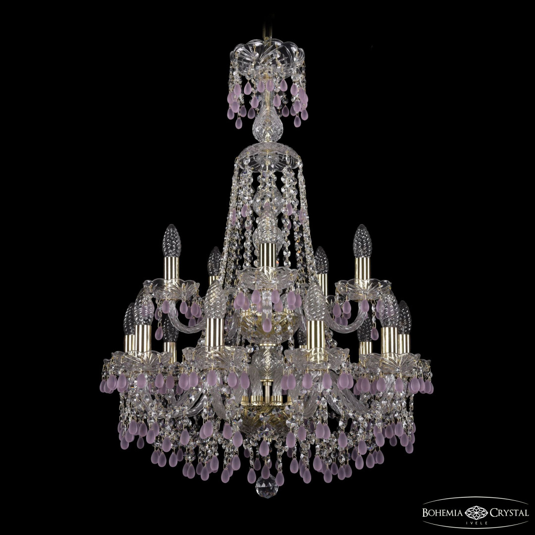 Люстра хрустальная 1410/10+5/195/XL-84/2d G V7010 Bohemia Ivele Crystal