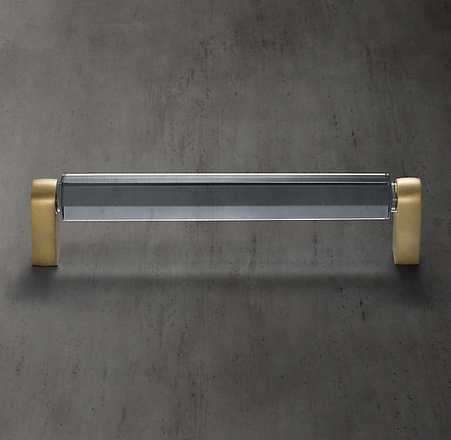 Ручка-скоба Restoration Hardware Lambeth Crystal Hex. L.20.3 Lac.Burnished Brass