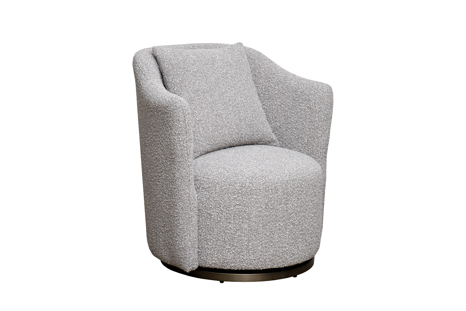 Кресло Verona вращающееся, букле серый Orso-SER/бронза 70*77*80 Garda Decor VERONA-Orso-SER-Bronza
