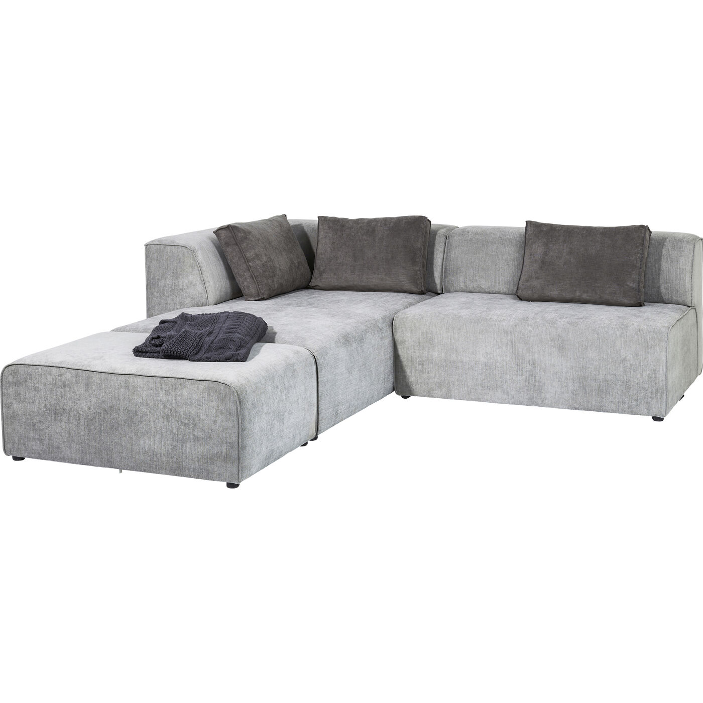 Диван угловой левосторонний Infinity Ottomane Left Grey KARE 81324