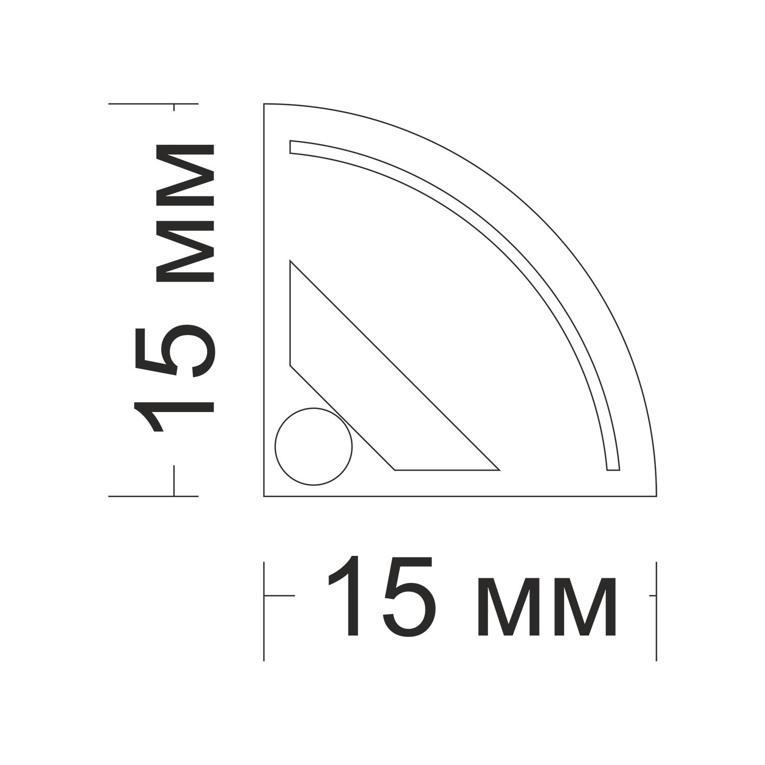 Комплект заглушек для углового профиля 1515-Z Alum