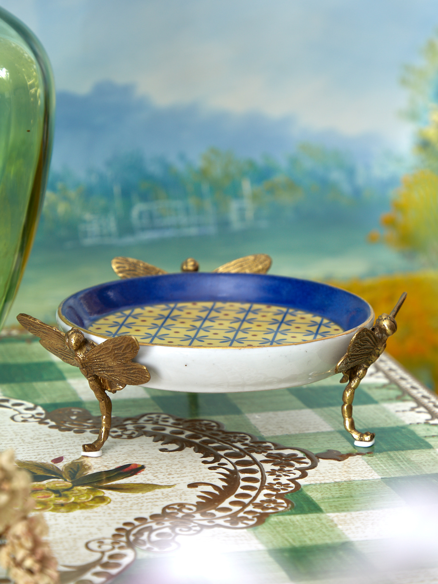 Блюдо на стрекозах Glasar C383/HY2204