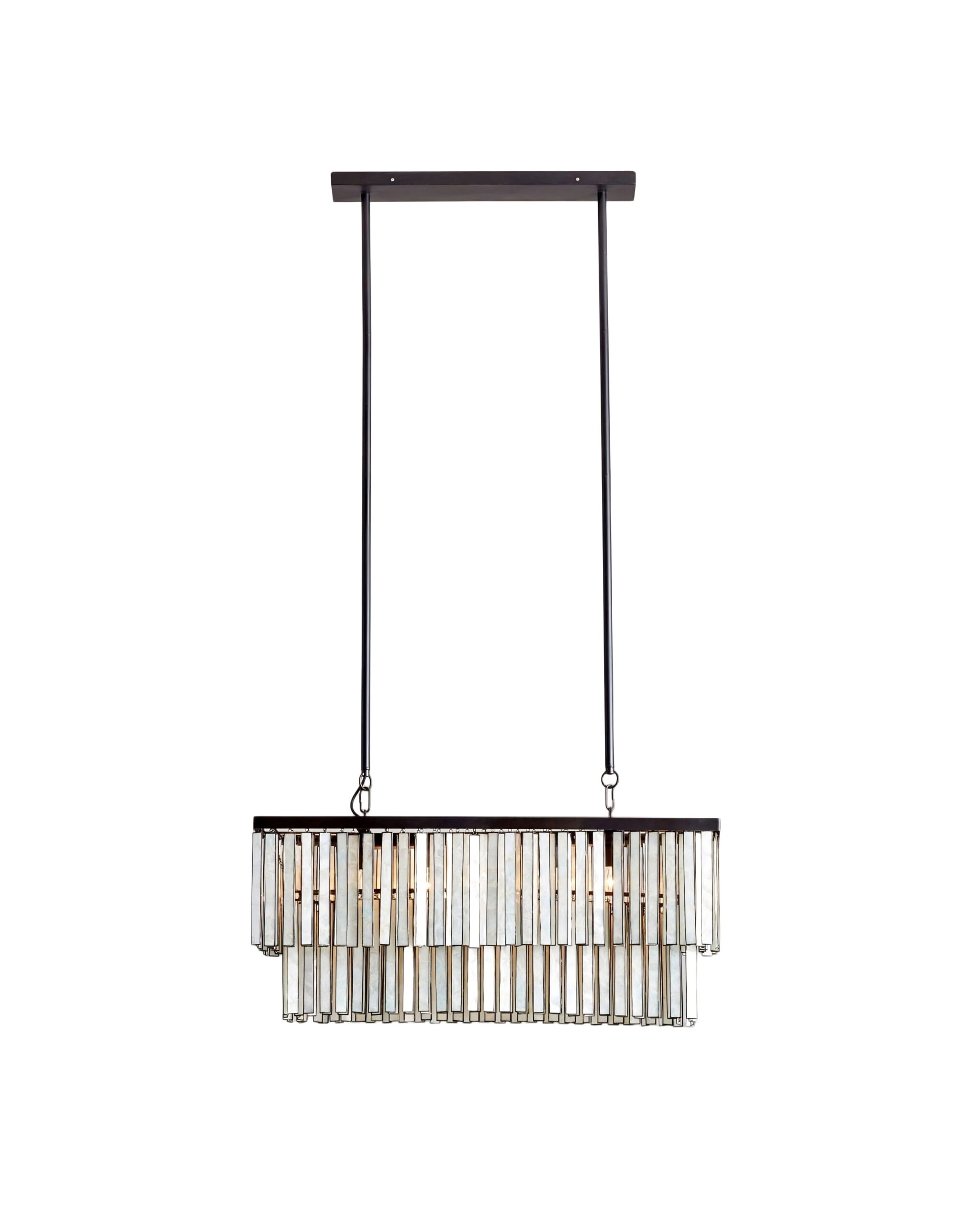 Черная прямоугольная люстра «Авиано» Louvre Home LHLCH261023SWL