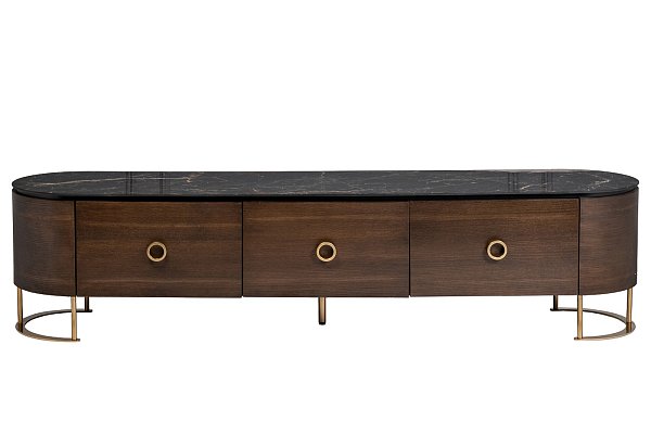 Тумба под телевизор с ящиками коричневая Garda Decor 40AD-00099