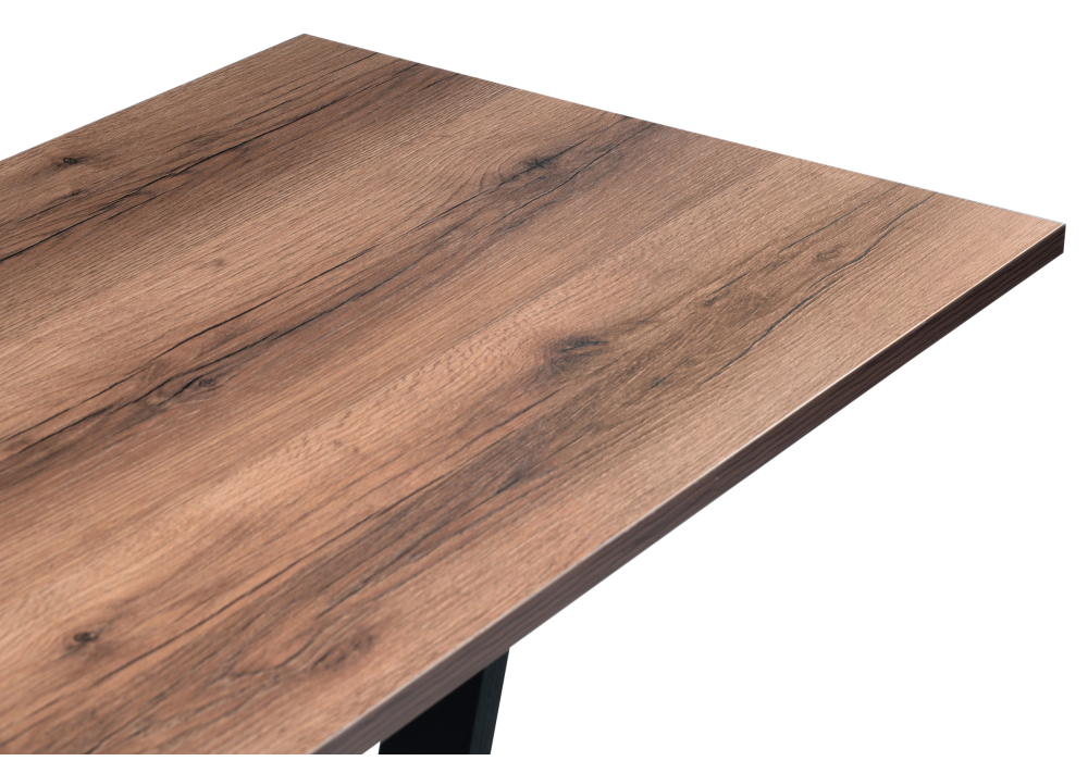 Стол деревянный Woodville Мичиган Лофт 110х70х74 25 мм дуб делано темный / черный матовый 515299
