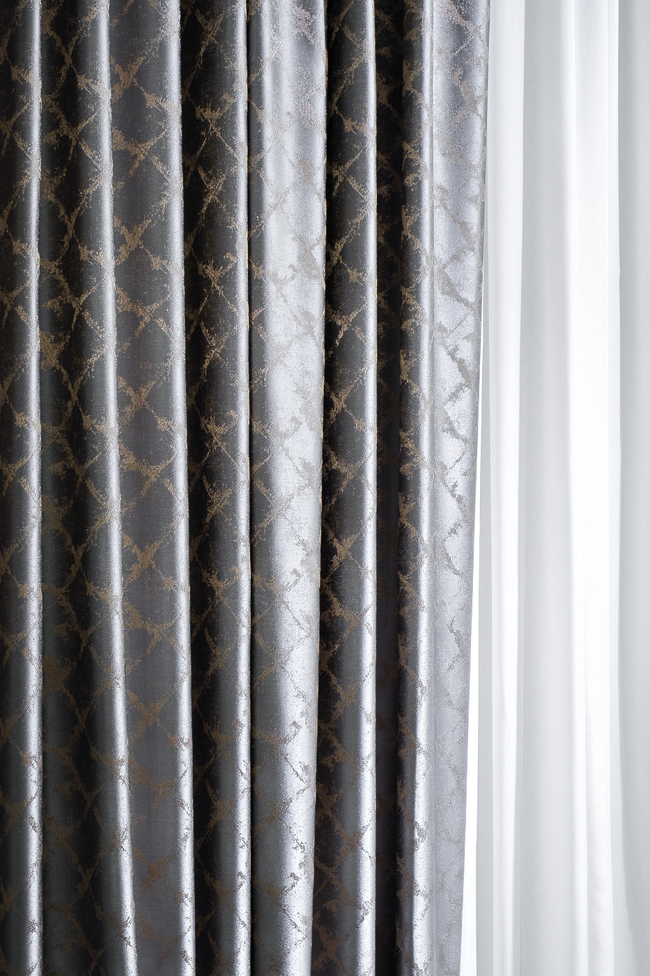 Портьера TRENTO 275х260см серая Garda Decor 121GD-GAB1306-PORT SER