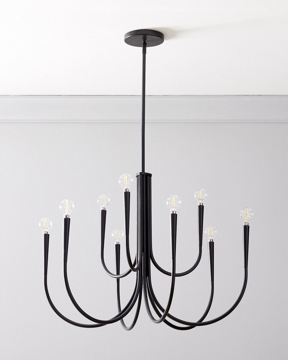 Чёрная люстра Свуп Louvre Home LHLCH240124XNP