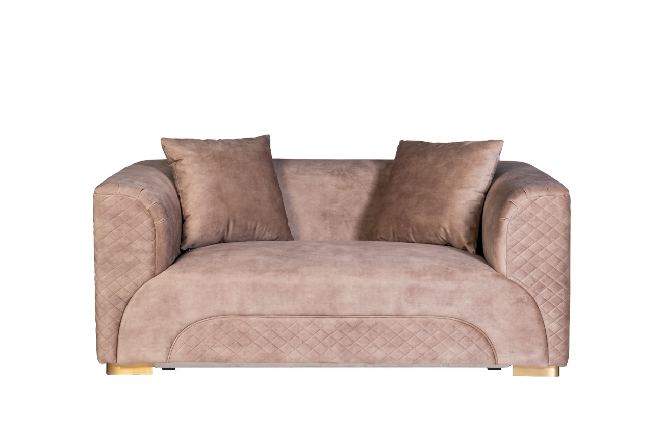 Диван двухместный велюровый бежевый Garda Decor 87YY-2047-2 BG