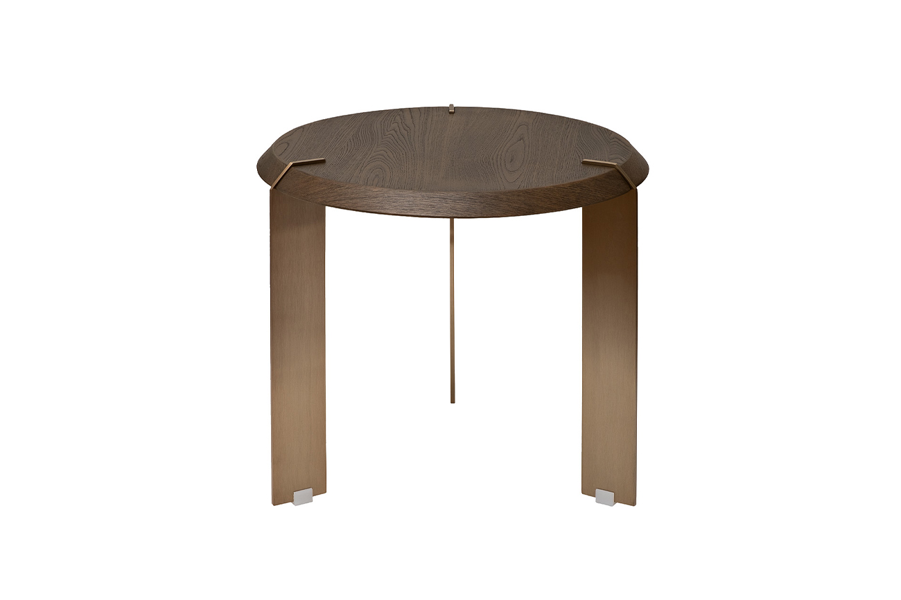 Столик журнальный круглый темный шпон Garda Decor KFG202