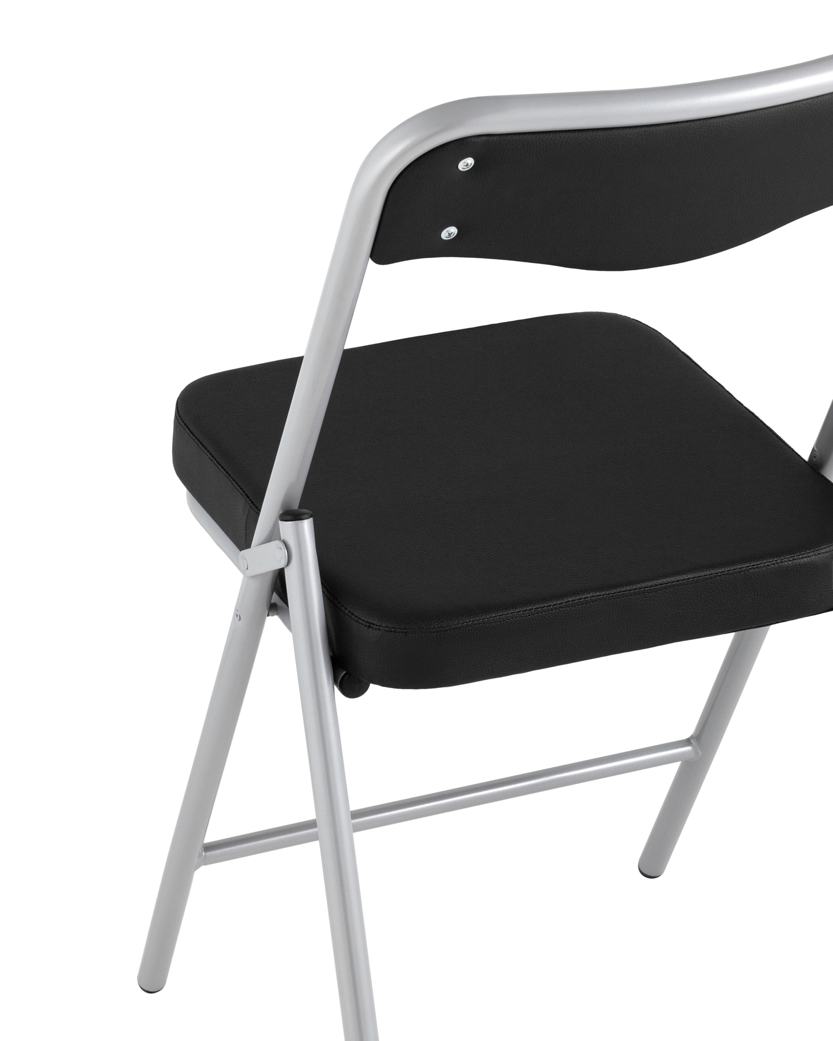 Складной стул Джонни экокожа черный каркас металлик Stool Group