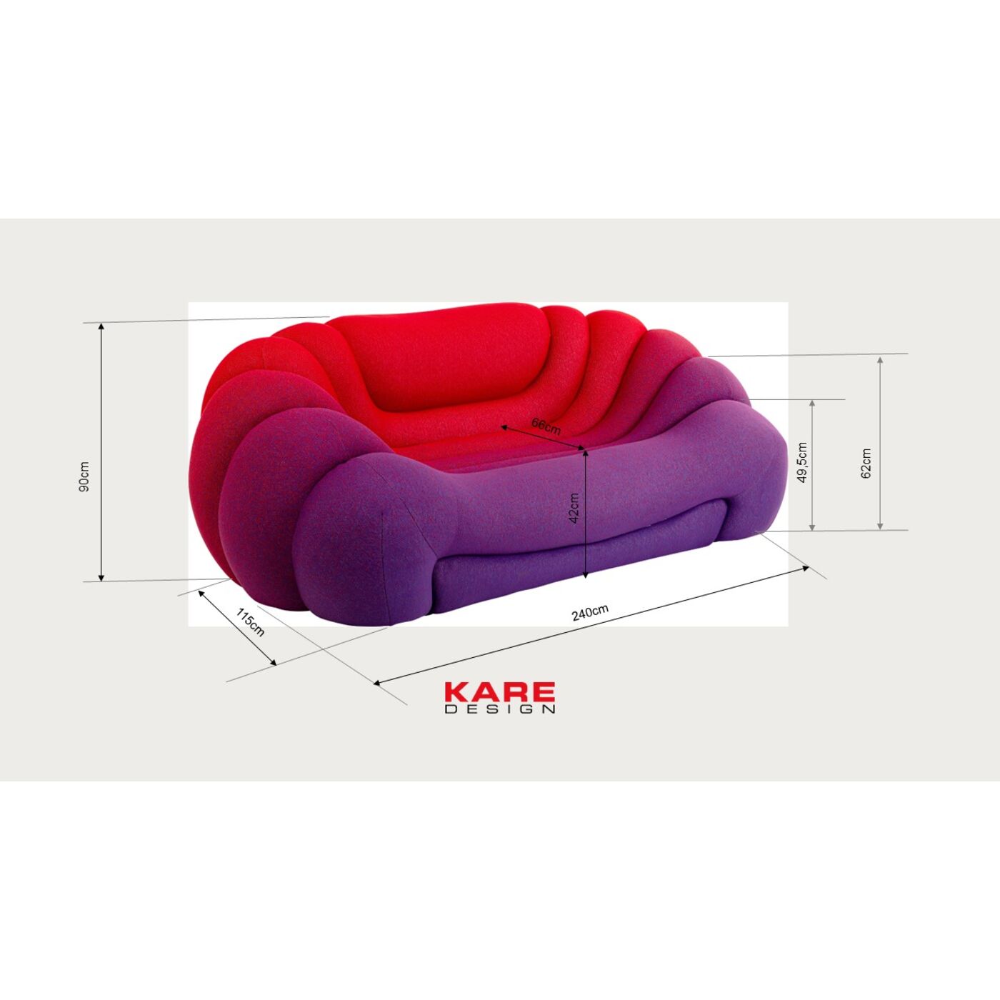 Диван KARE x Karim Rashid Dreamscape Sunset 250cm KARE 70898