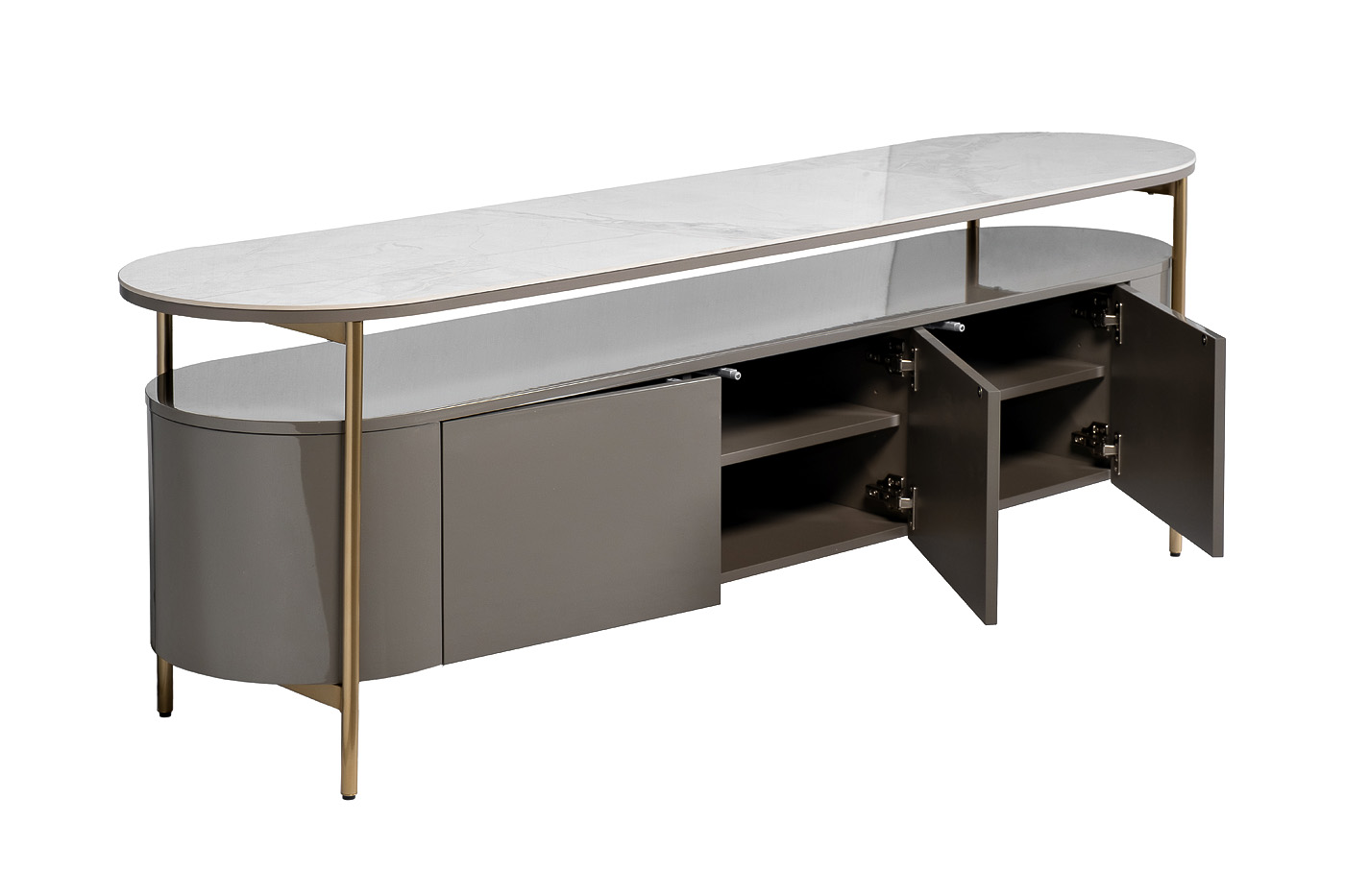 Тумба под телевизор с дверцами светло-бежевая Garda Decor 40AD-00151