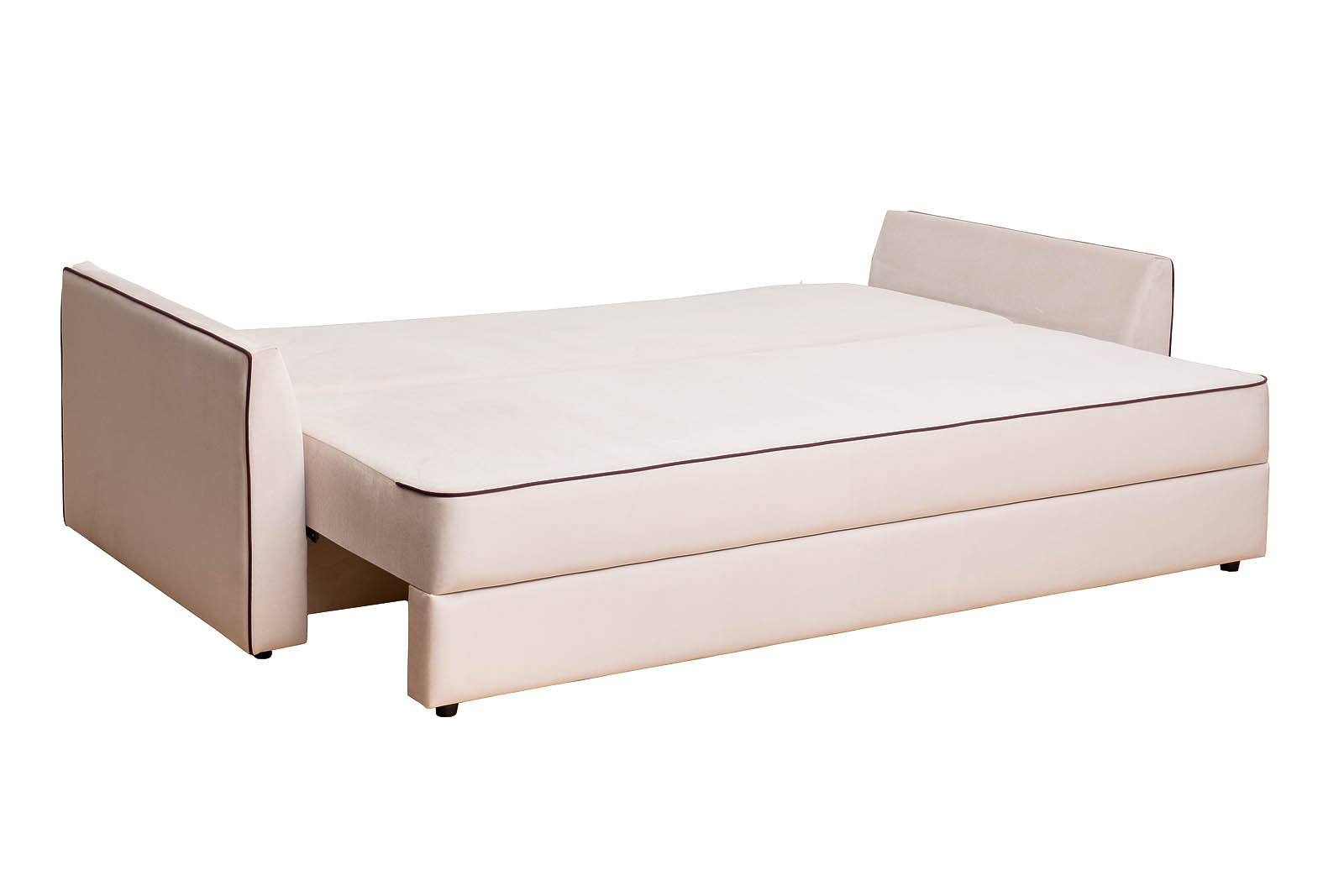 Диван Mores трехместный раскладной бежевый с кантом Garda Decor MORES(K)-Colt002+Vel35