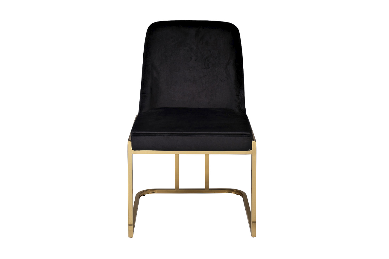 Стул обеденный велюровый черный/золото Garda Decor GY-83650