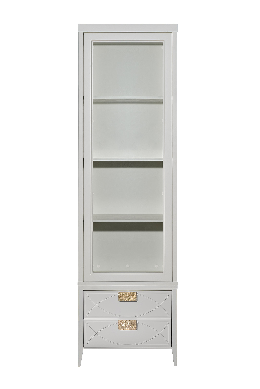 Шкаф-витрина 1 стеклянный фасад с тумбой прикроватной с 2-мя ящиками Garda Decor 151SV-000021