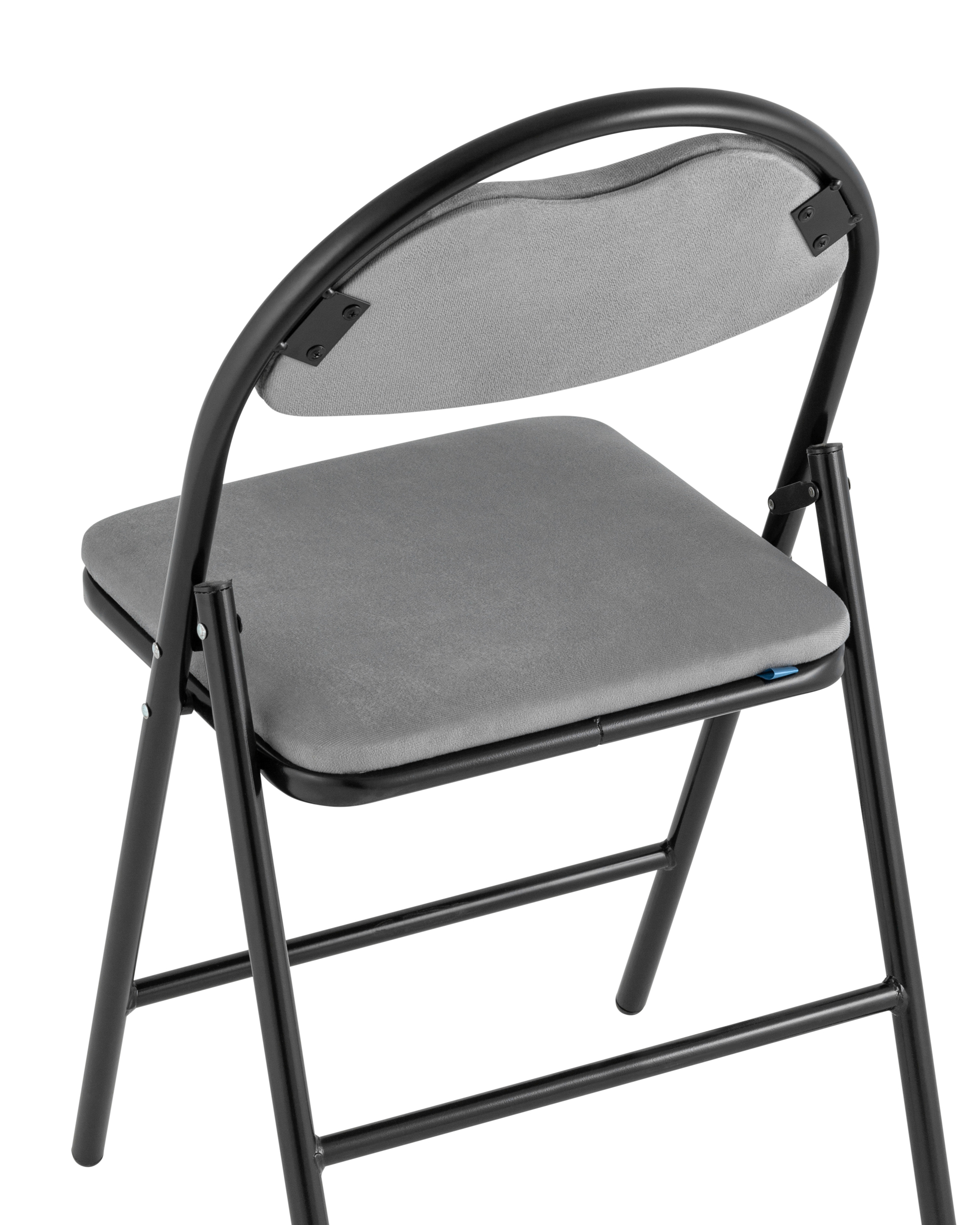 Стул складной Hagen велюр серый каркас черный Stool Group