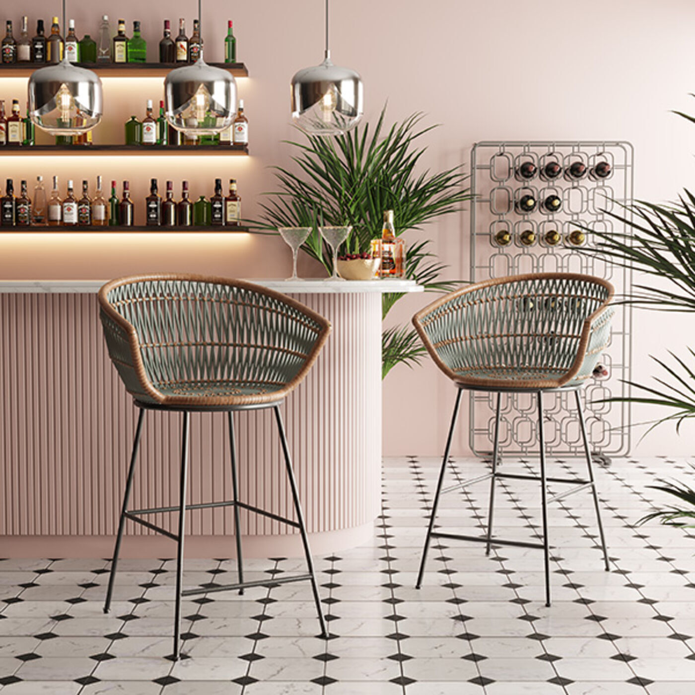 Стул барный KARE Catalina 87413