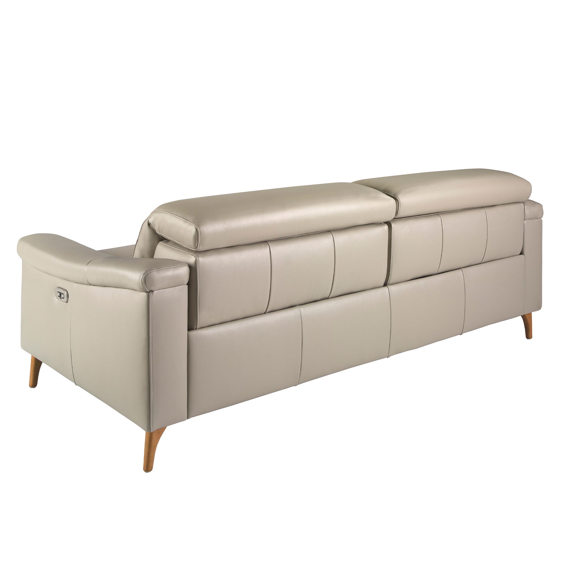 Диван 3-х местный с реклайнером 6190/KM5095-3P-T541033 из серо-коричневой кожи Angel Cerda