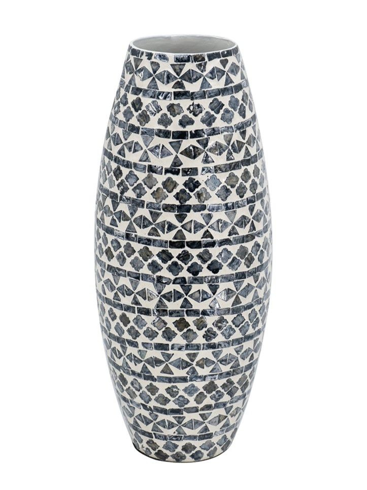 Ваза с отделкой раковинами устриц Glasar 48756-BLAC