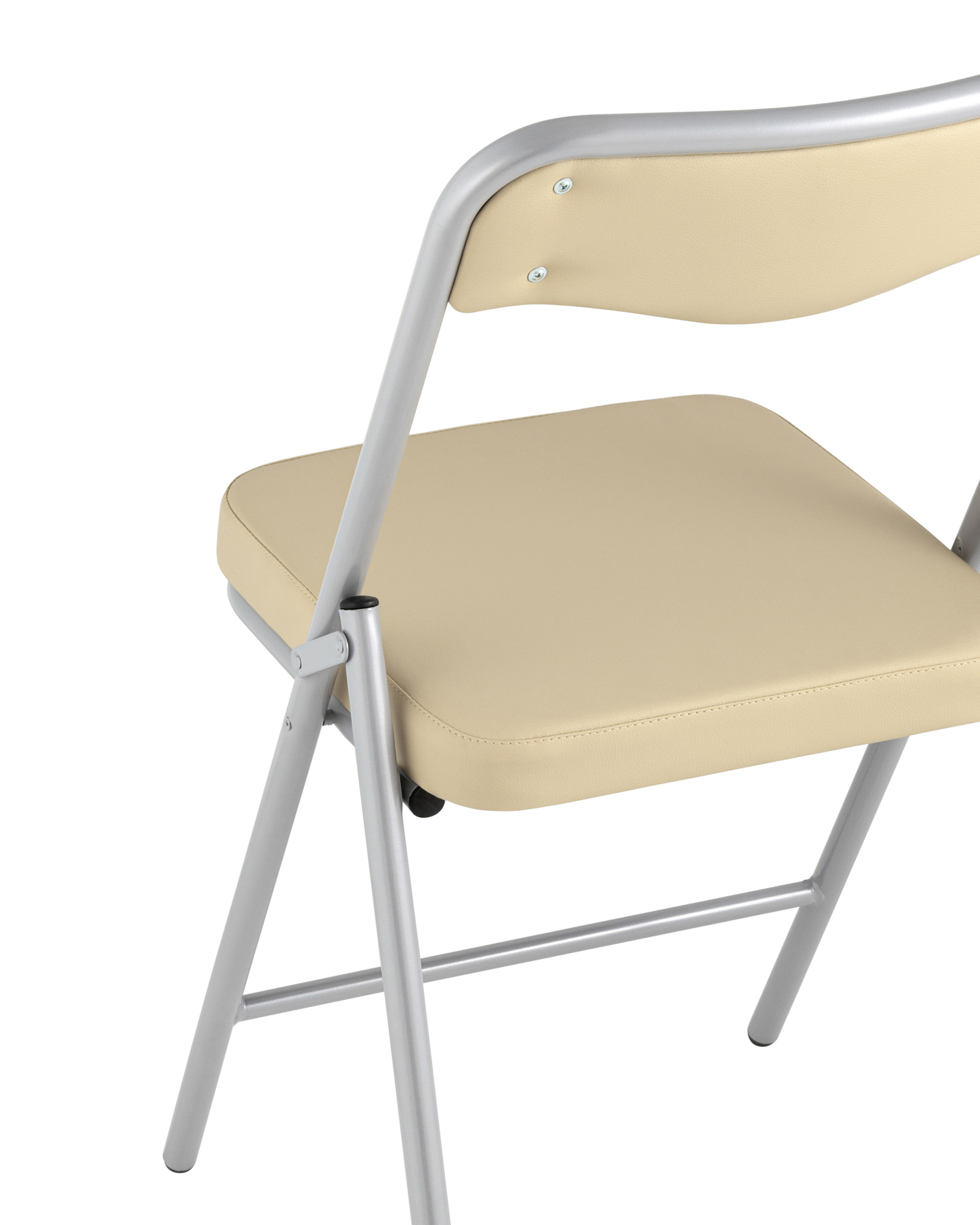 Складной стул Джонни экокожа кремовый каркас металлик Stool Group