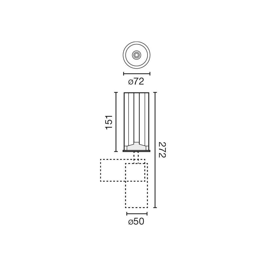 Встраиваемый светильник FOST PULLDOWN 7W черный 20° 3000K CRI90 Faro