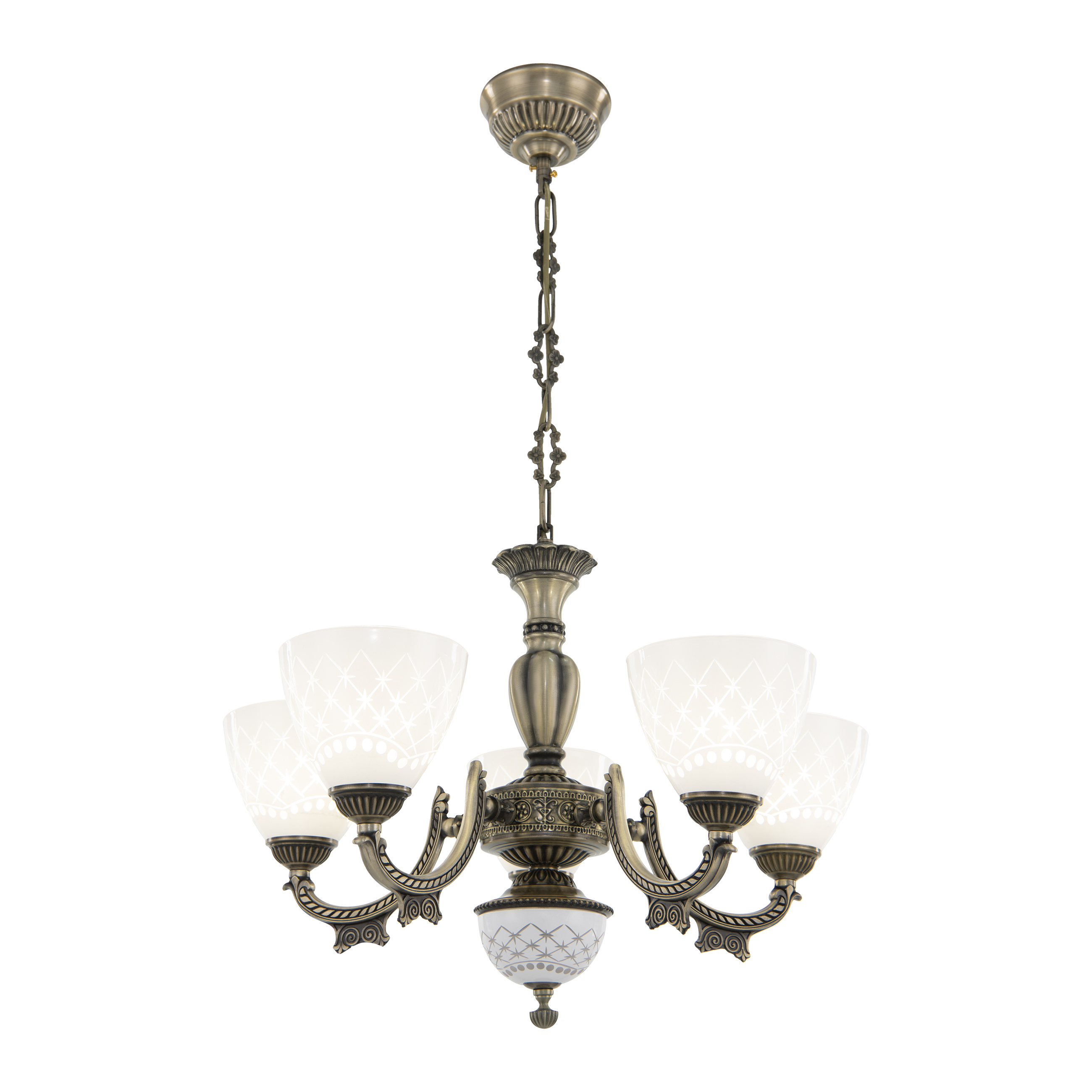 Люстра с плафонами 343837/5 AB Arte Milano