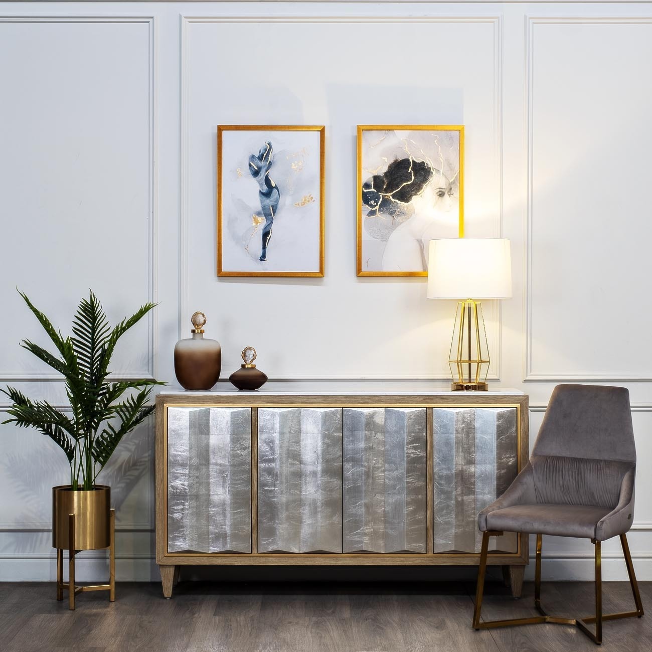 Кашпо металлическое на подставке (золото) Garda Decor 13RXFP3105M-GOLD