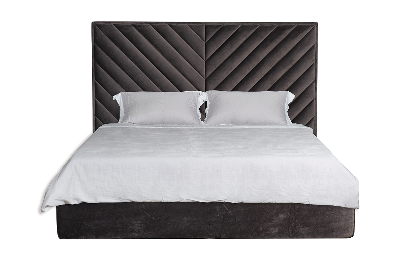 Кровать Milano Basic с подъемным механизмом серая Garda Decor MILANO BASIC2К-160M-Riv96