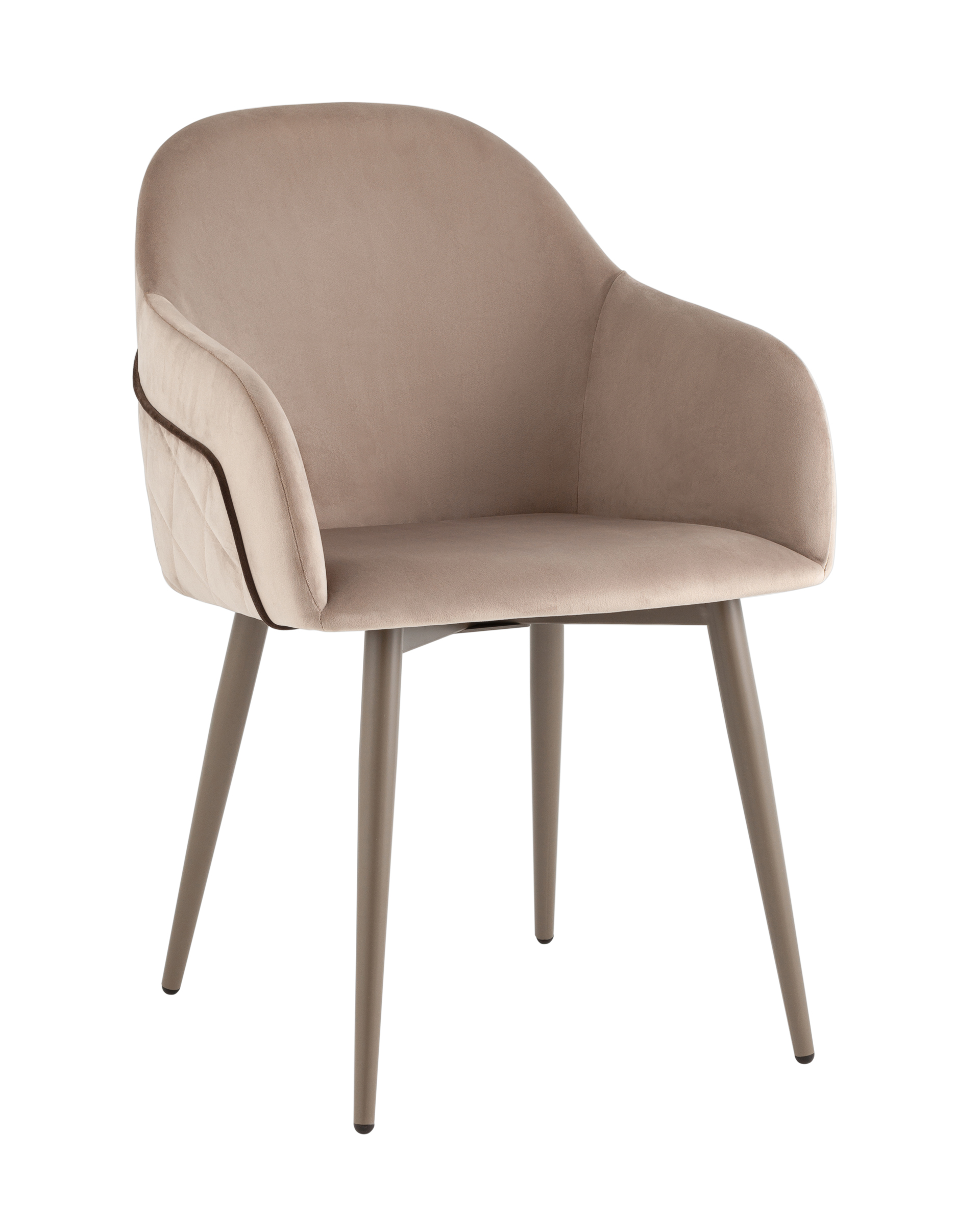 Стул Новел New велюр серо-коричневый, ножки бежево-серые Stool Group