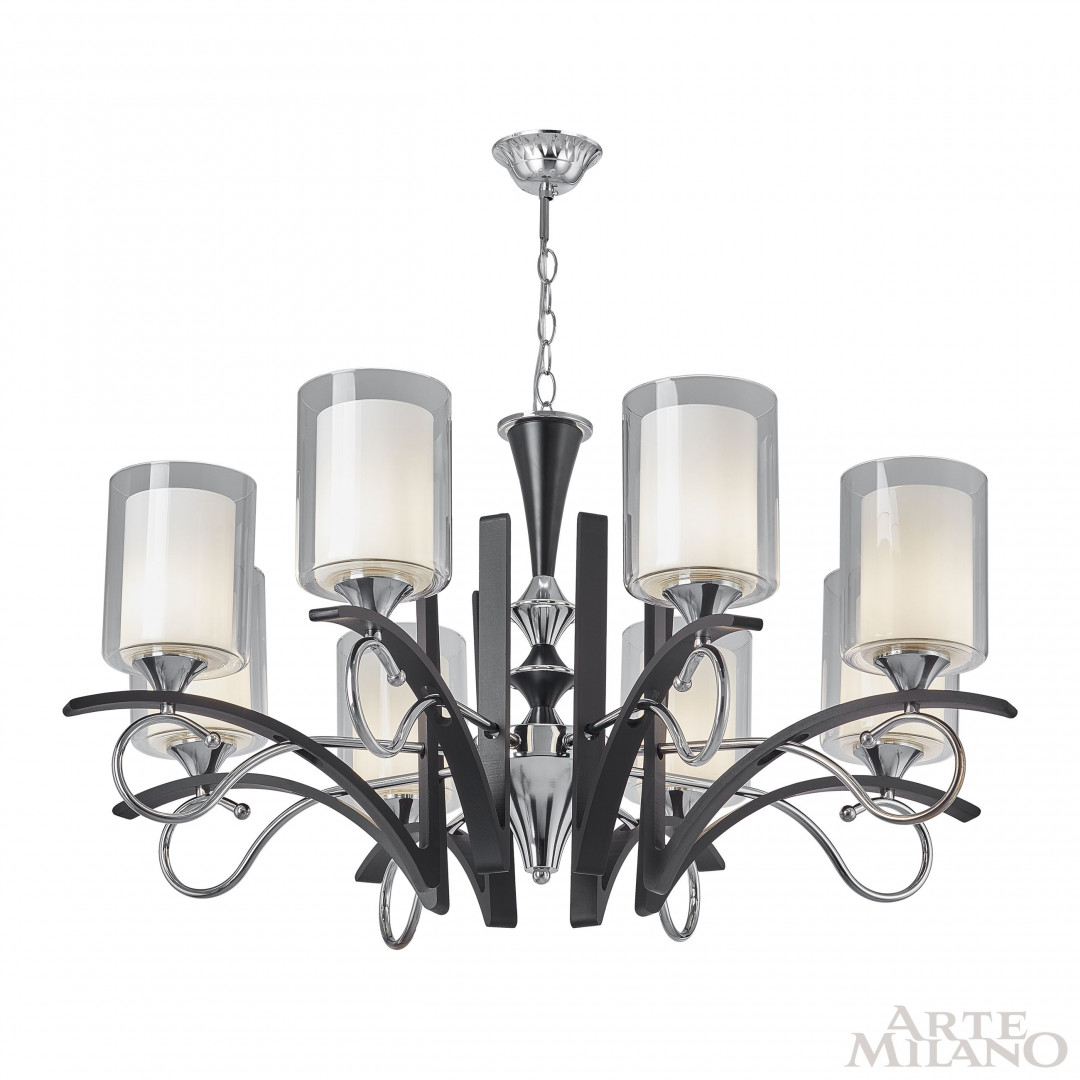Люстра подвесная с плафонами 309167/8 Bk/Ni Arte Milano