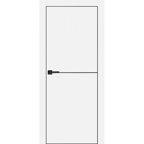 Межкомнатная дверь Graf PX-19 черная кромка с 4-х ст. Белый (1900 х 550)
