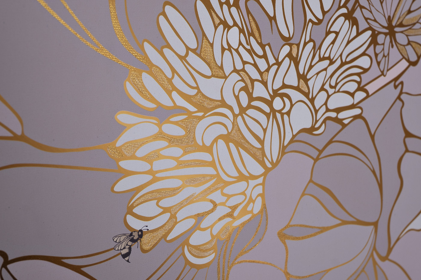 Холст Пион в золотом багете Garda Decor 89VOR-PEONY