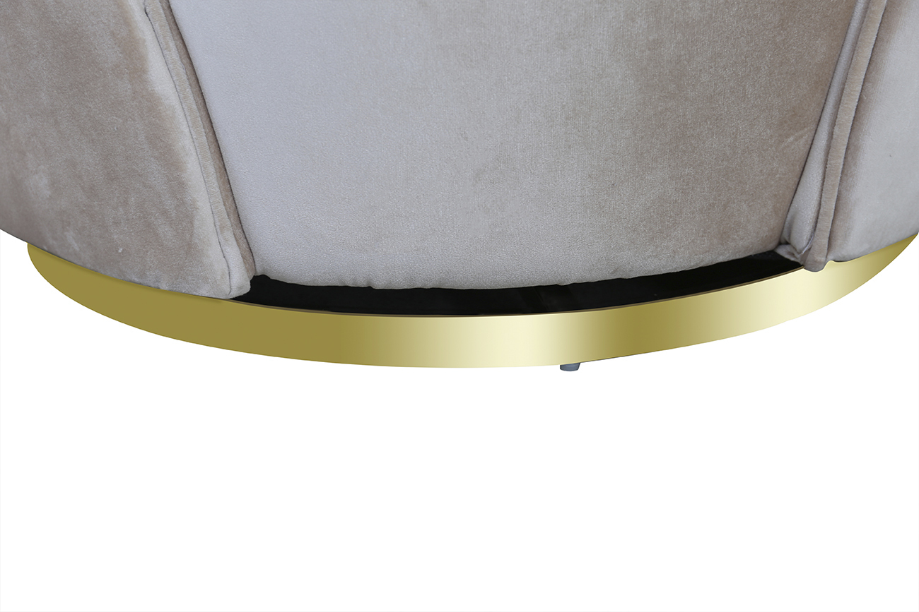 Кресло вращающееся велюровое кремовое Garda Decor 87YY-1959 CRE