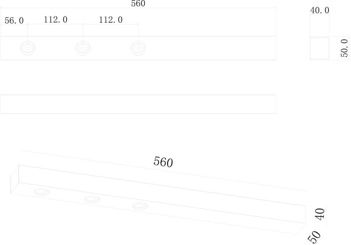 Накладное основание длях светодиодных светильников серии Donolux DL18629/3Kit W Dim