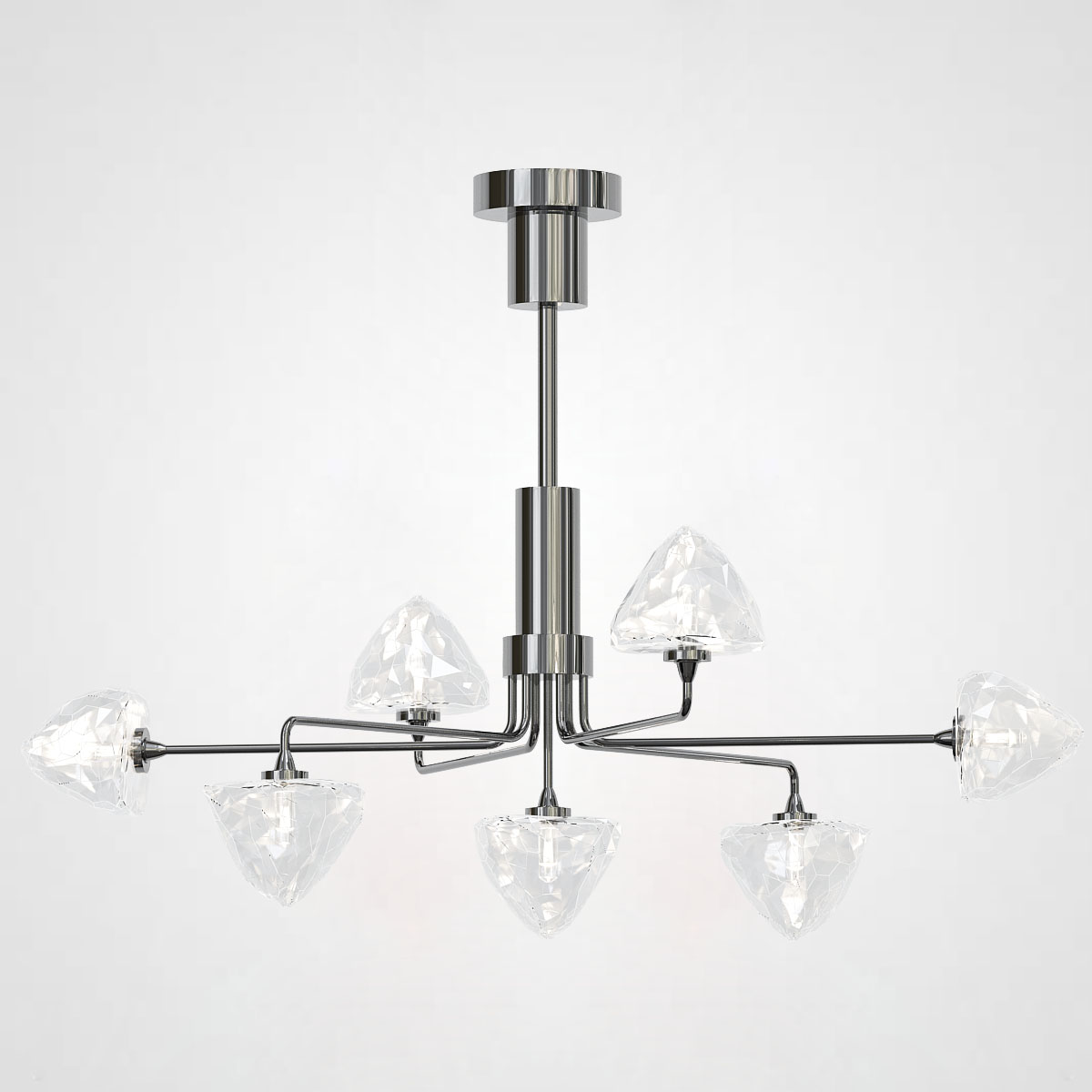 Люстра на штанге ICE 7 lamps Black by ImperiumLoft