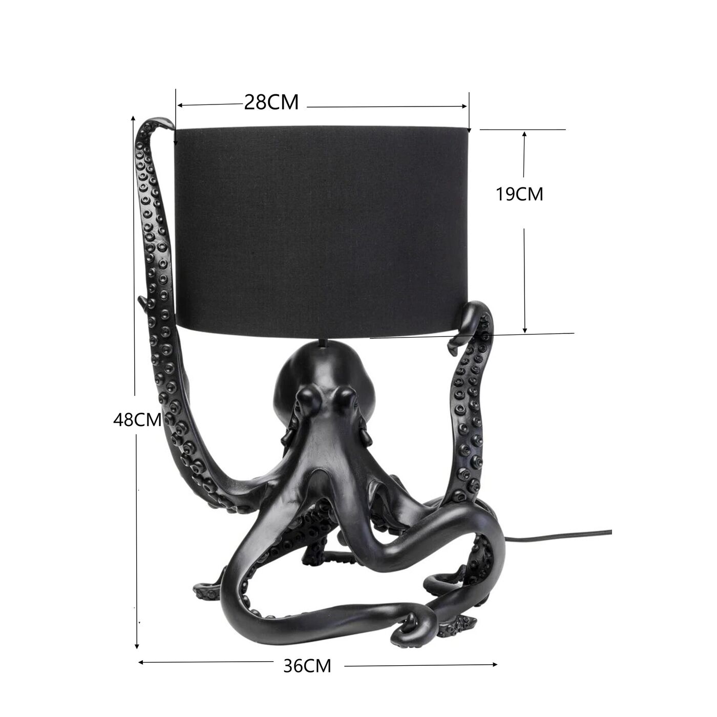 Светильник настольный Octopus Black 47 см KARE 56408