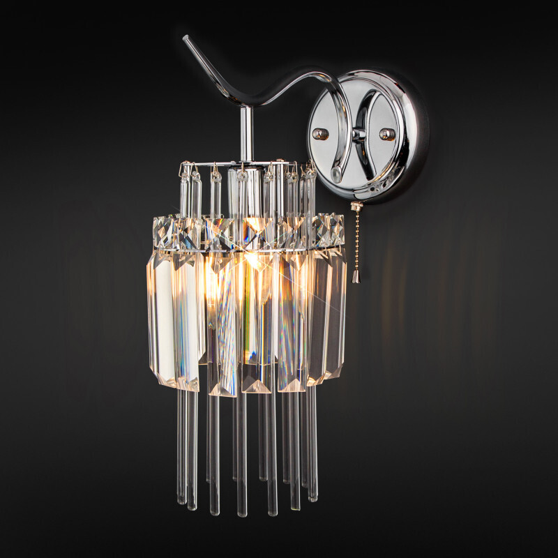 Бра Eurosvet 10119/1 хром/прозрачный хрусталь Strotskis