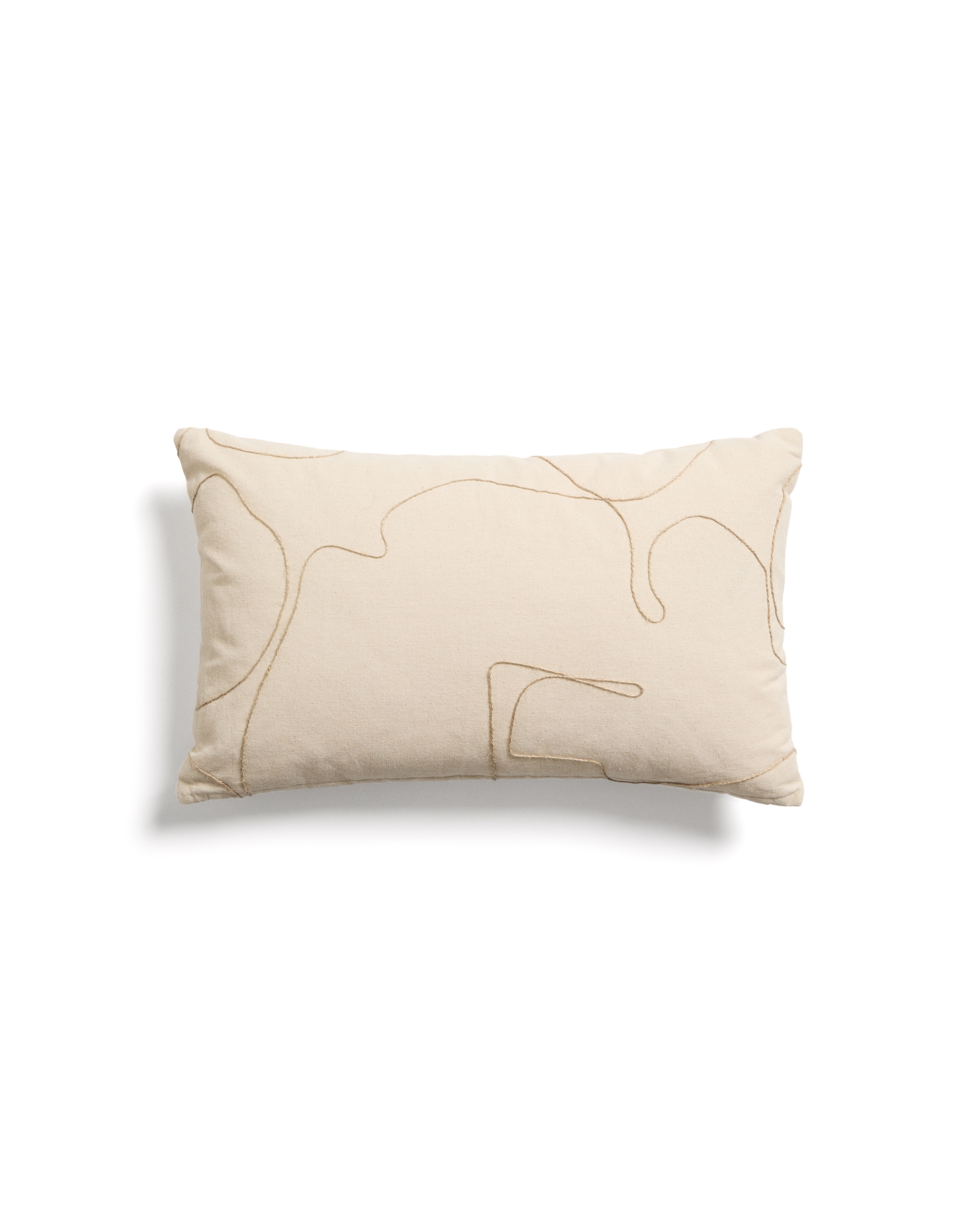 Чехол для подушки Dibel из хлопка цвета экрю с бежевой вышивкой, 30 x 50 см La Forma 481397