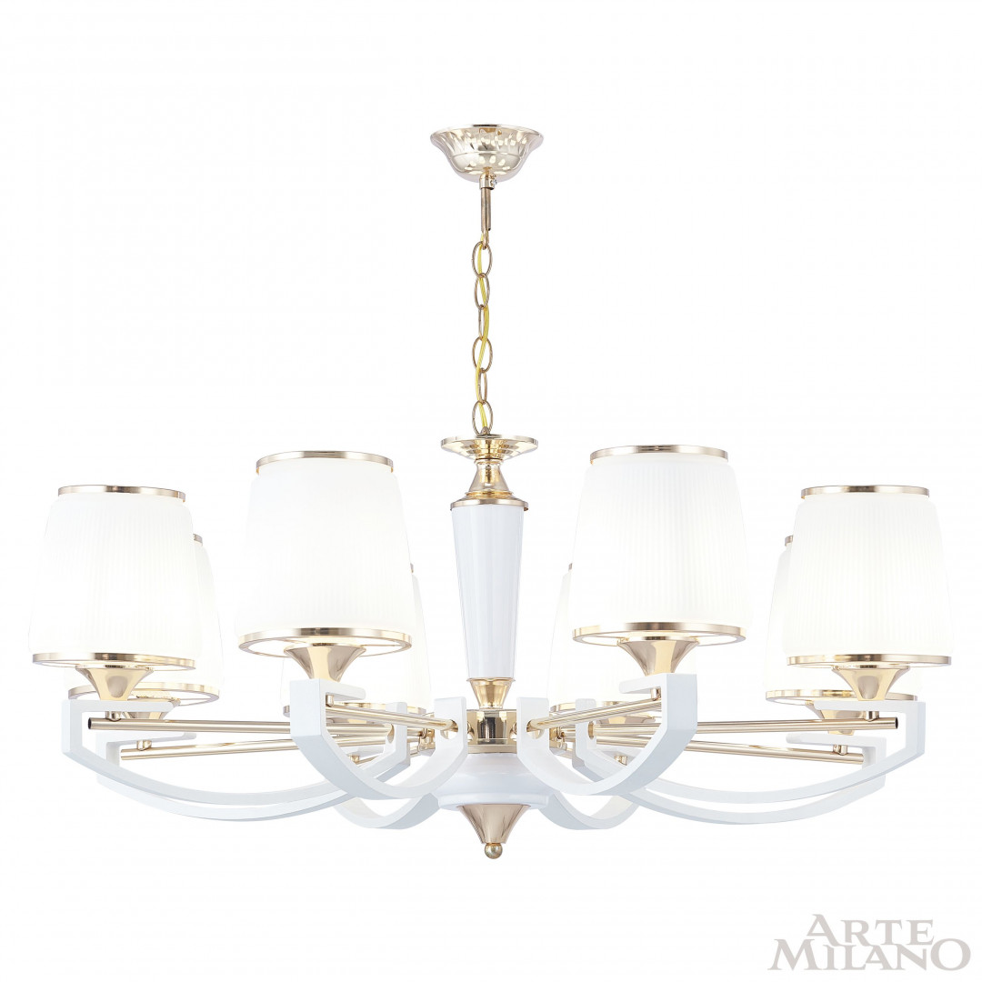 Люстра подвесная с плафонами 302457/8 Wh/Gd Arte Milano