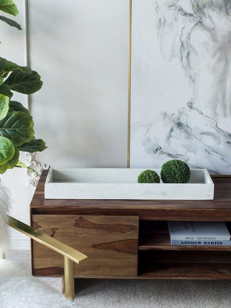 Поднос из белого мрамора Glasar 70674