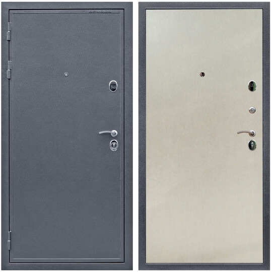 Дверь входная Graf Лондон Антик серебро / МДФ 6 мм ПЭ Венге светлый