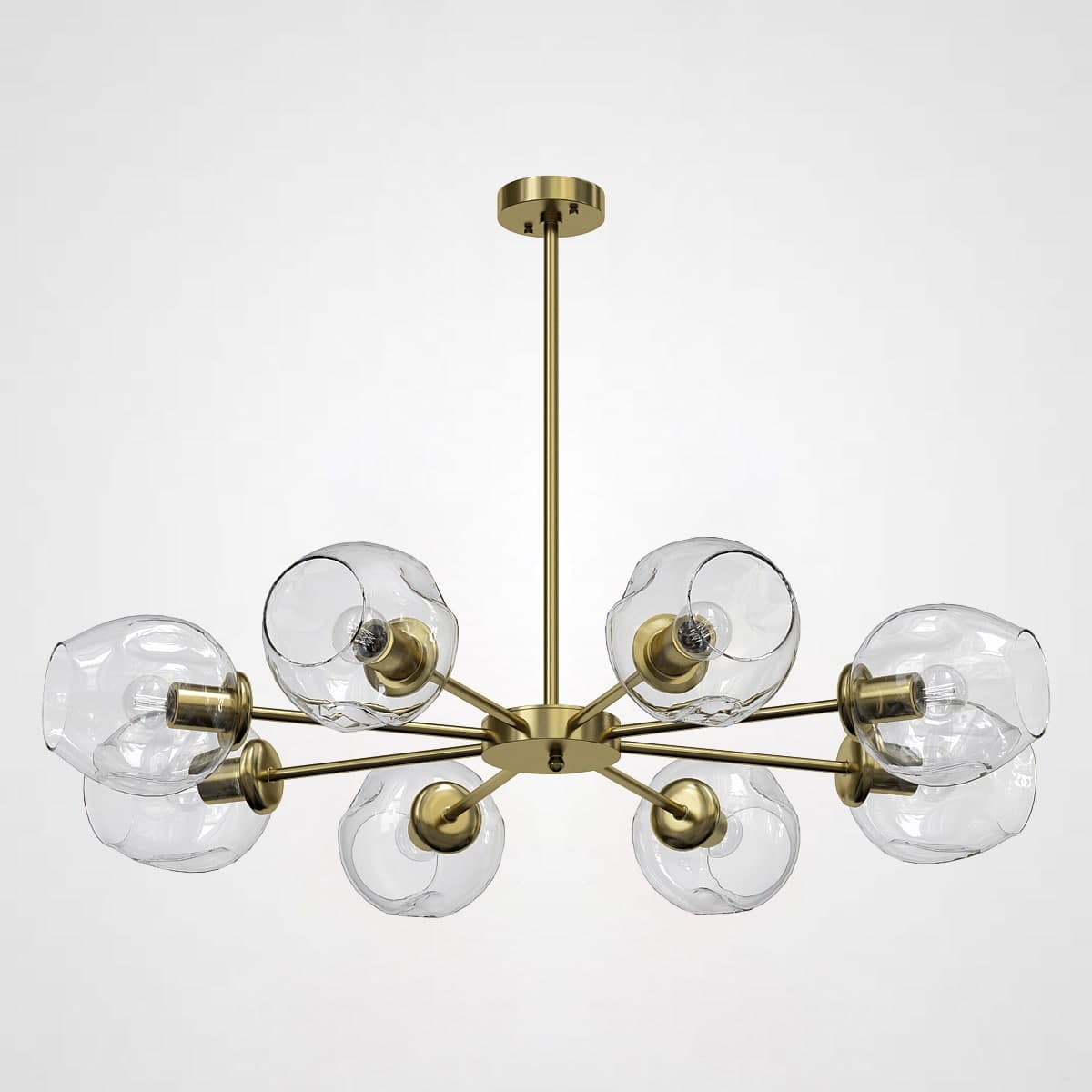 Люстра на штанге MARINE B 8 Gold/Transparent by ImperiumLoft