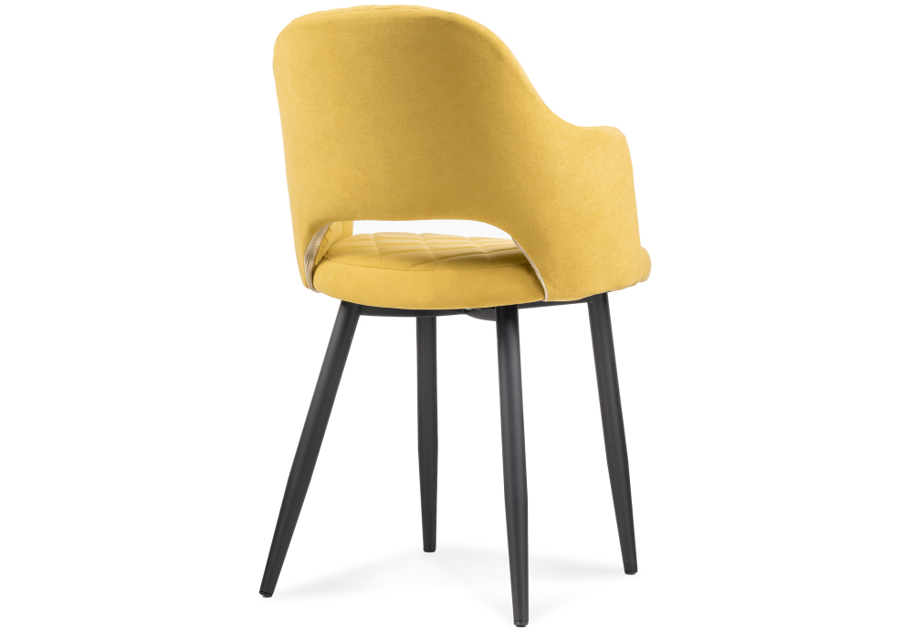 Стул Woodville Гутрид ромбы спереди горчичный / черный 504183