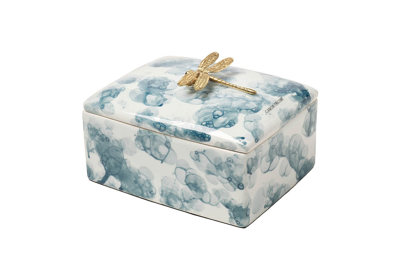 Шкатулка голубая со стрекозой Garda Decor 55RD6078L