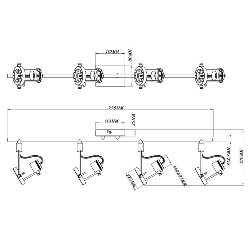 Спот Arte Lamp A4301PL-4WH