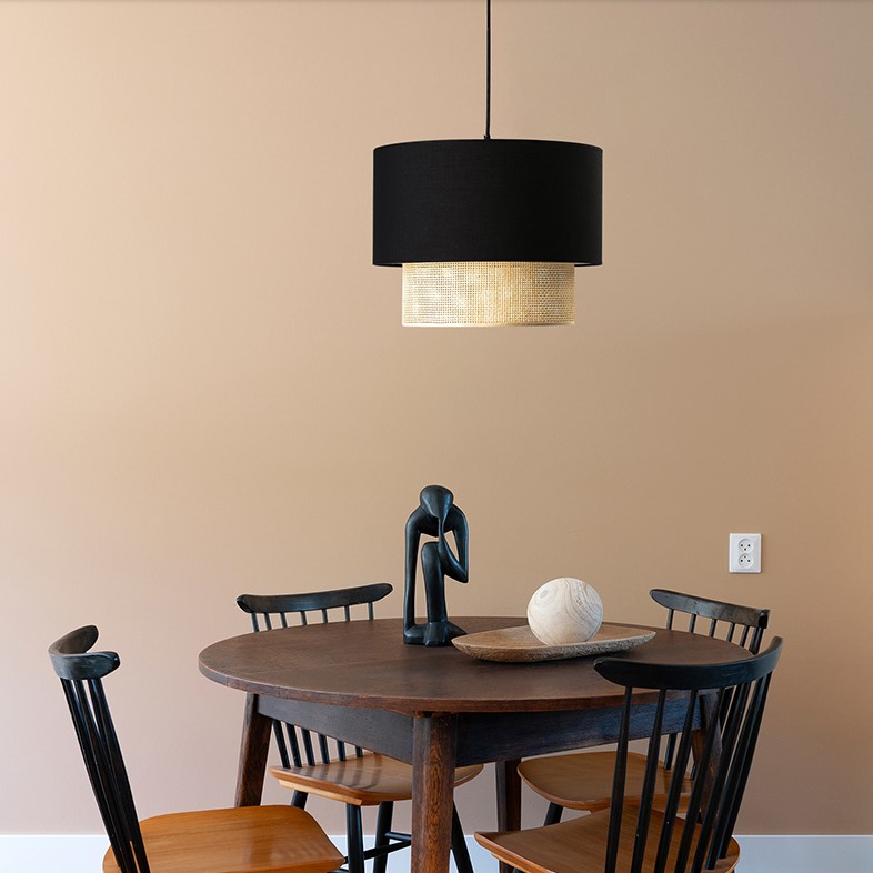 Подвесной светильник Ottar Wicker Black lampshade by ImperiumLoft
