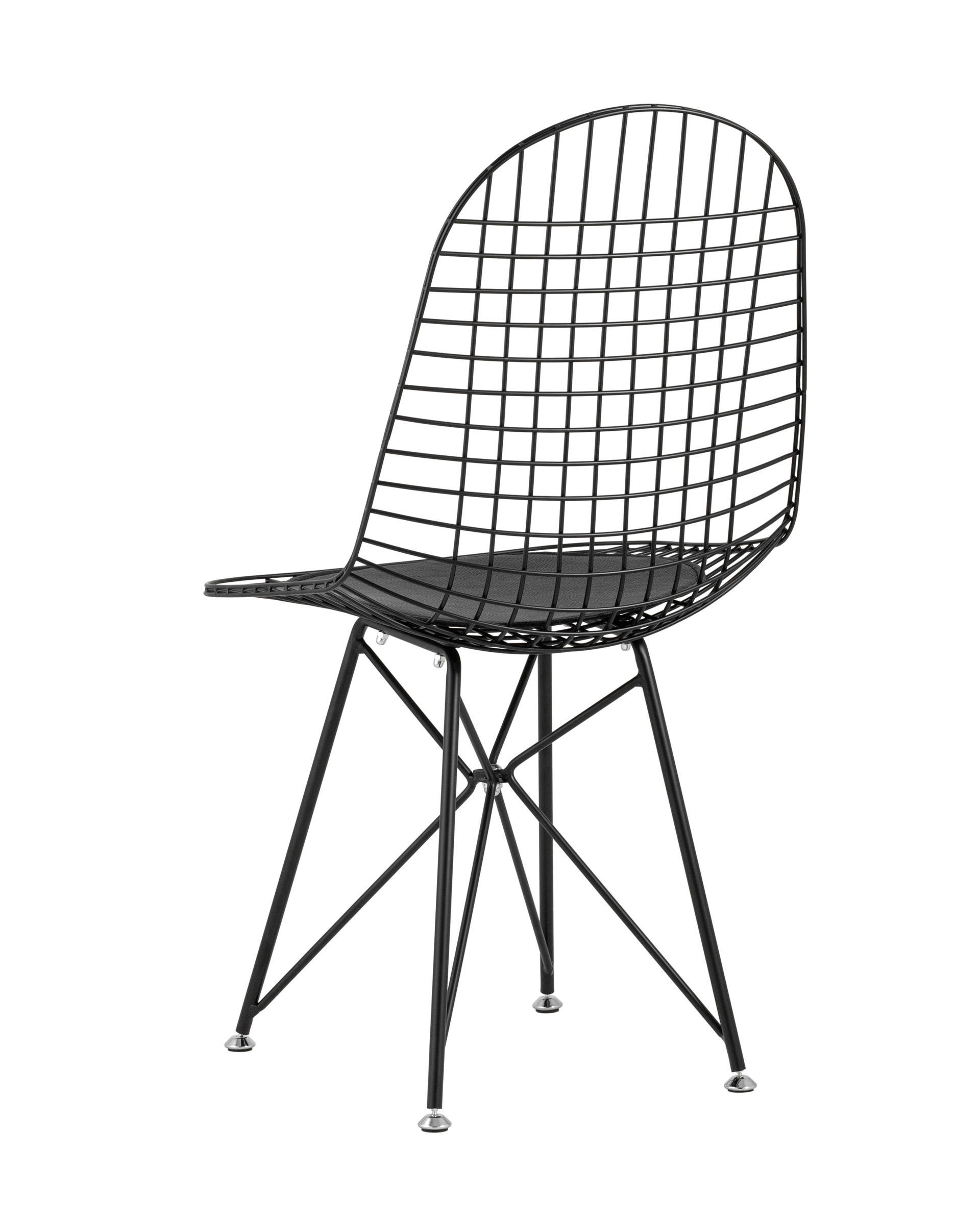 Стул обеденный Eiffel черный с черной подушкой 2 шт Stool Group