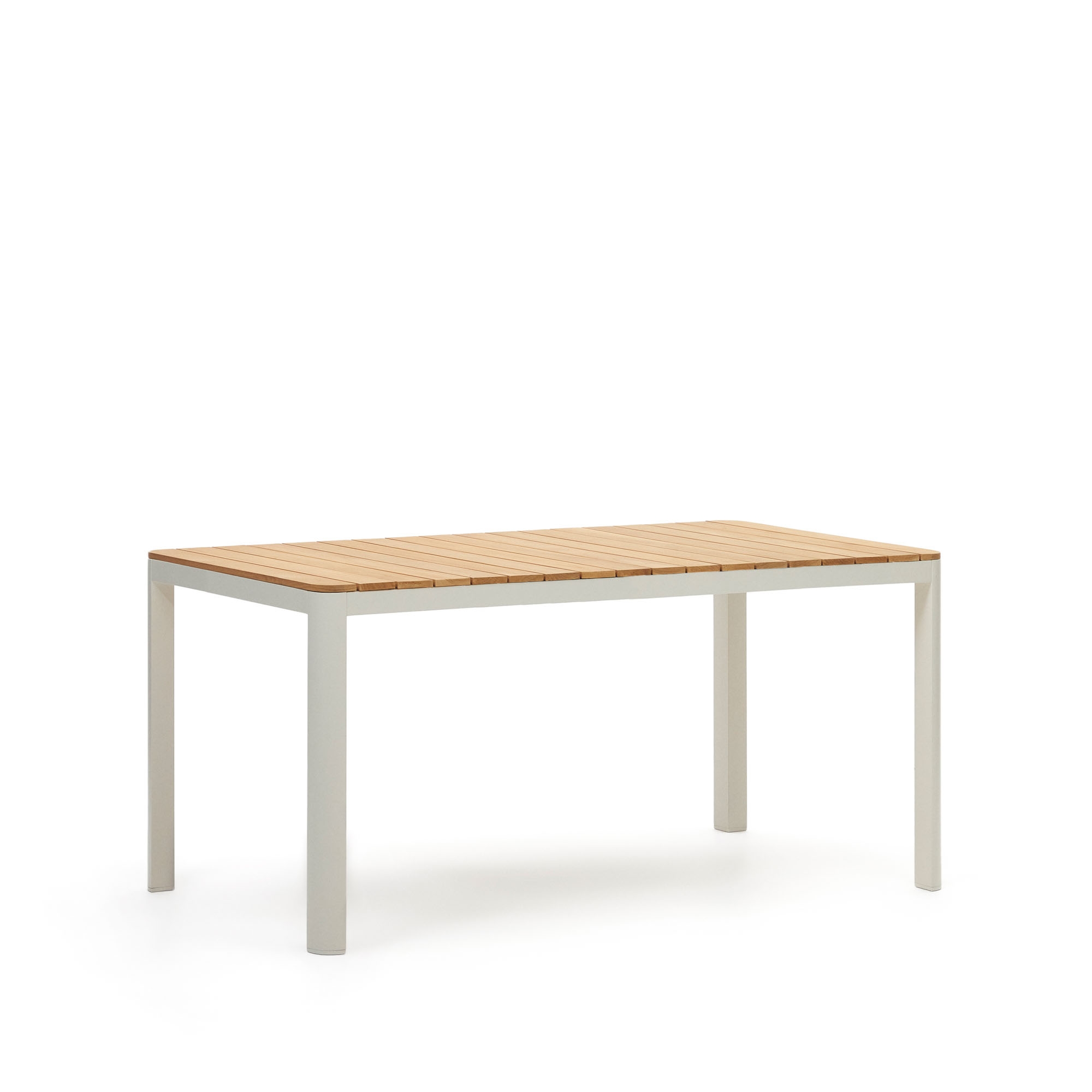 Bona Уличный стол из алюминия в белой отделке и тикового дерева 160 x 90 см La Forma (ex Julia Grup)
