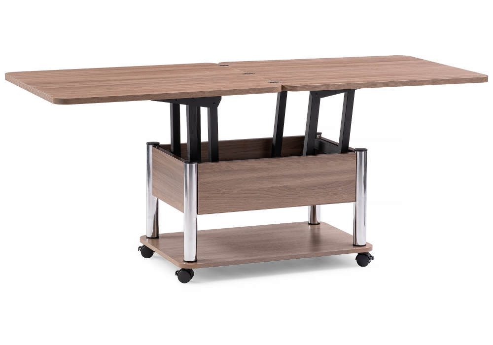 Стол-трансформер Woodville Виват темный шимо / хром 402951