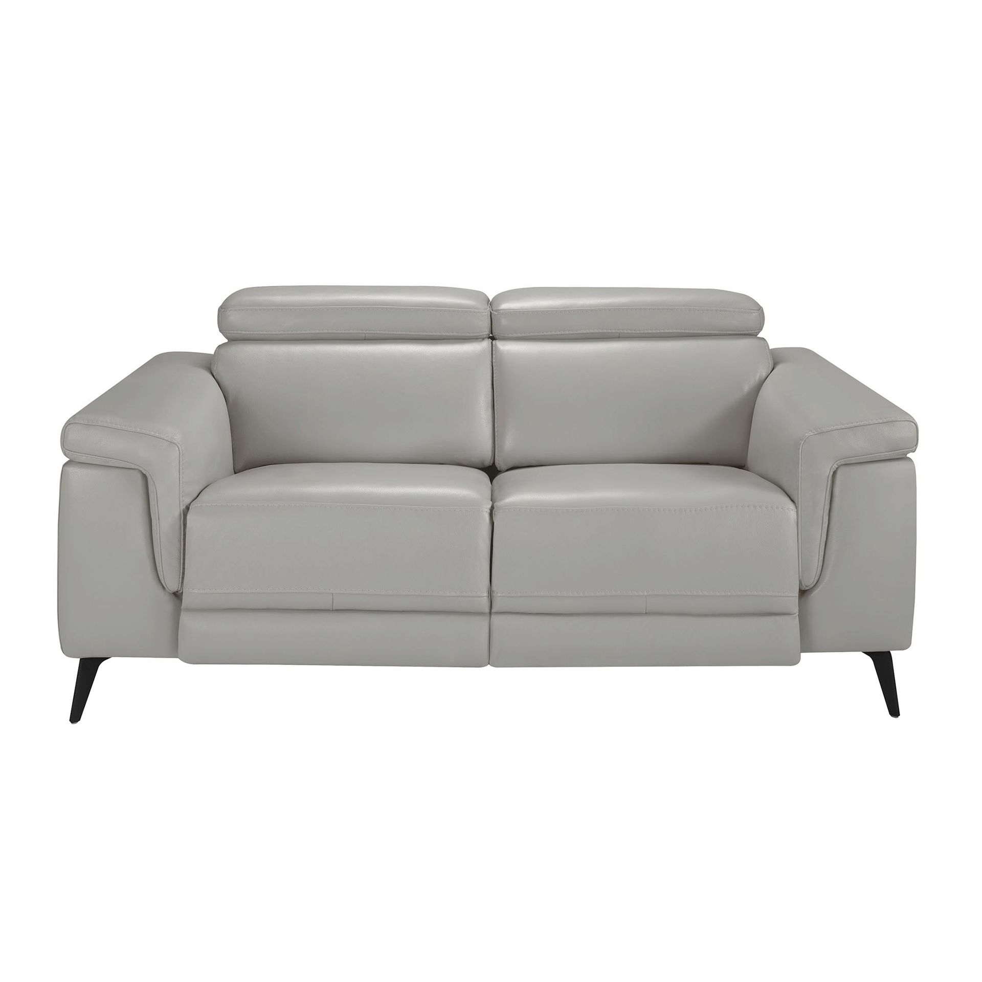 Диван 2-х местный с реклайнером 5319-2P-M5653 /6107 серый кожаный Angel Cerda